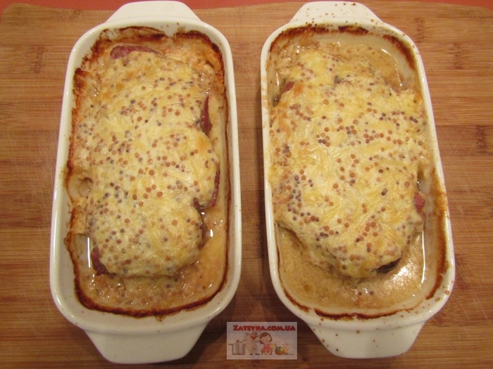 Pork chops in the oven, in sour cream sauce with mustard and cheese - My, Recipe, Video, Pork, Chop, Second courses, Longpost