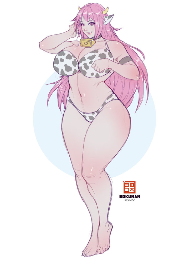 Curvy Ladies by Bokuman - NSFW, Art, Girls, Fullness, Bokuman, Longpost