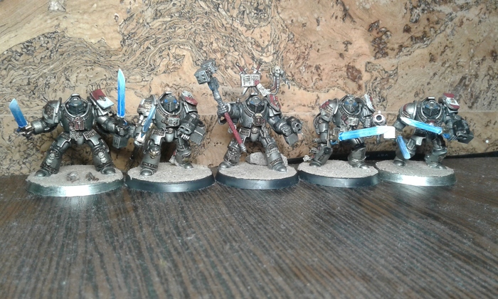 First Paint Month - Gray Knights Terminators - Warhammer 40k, Wh miniatures, My, Painting miniatures, Gray knights