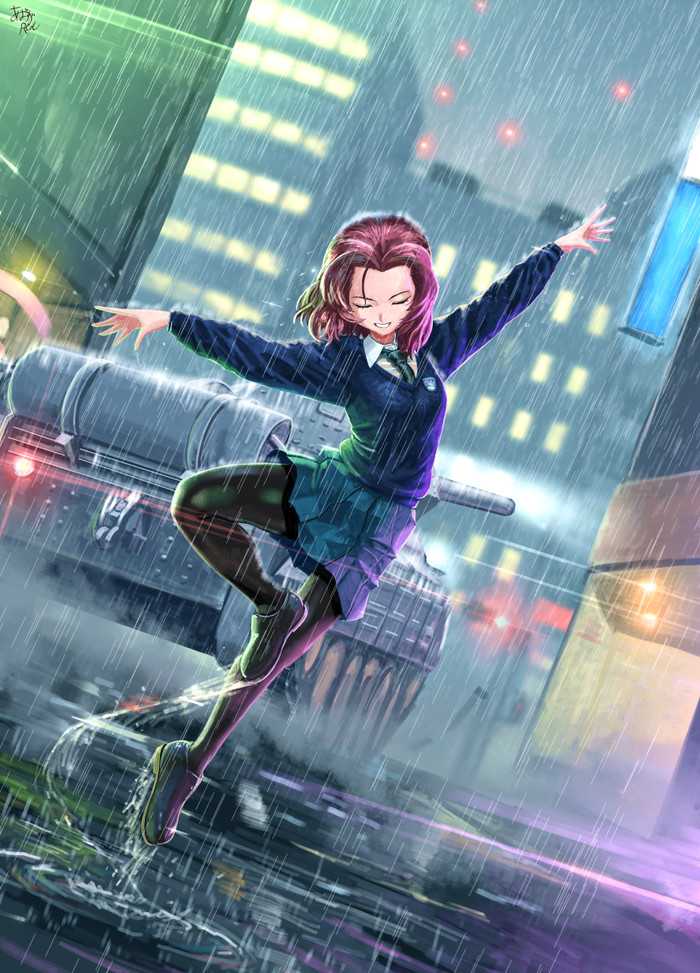 Dance in the rain - Anime art, Anime, Girls und panzer, Rosehip, 