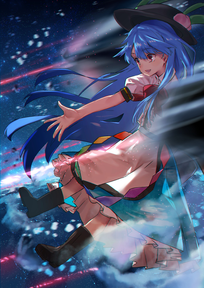 Hinanawi tenshi - Anime, Anime art, Touhou, Hinanawi tenshi, 