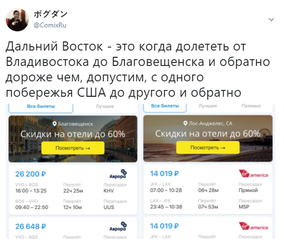 Briefly about the situation with air travel in the Russian Far East - Дальний Восток, Russia, Air travel