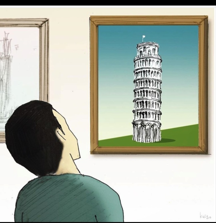 Did you tilt your head too?) - K5fuwa, Leaning tower of pisa, Habits