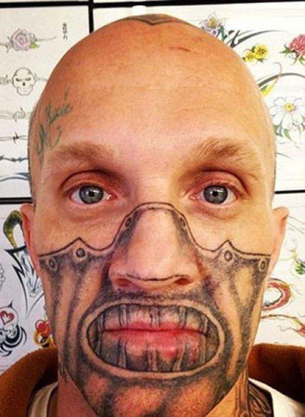 face tattoo - Tattoo, Face, Freaks, Longpost