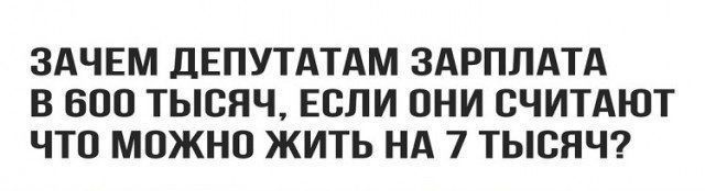 Вот им бы так жить - Депутаты, Зарплата