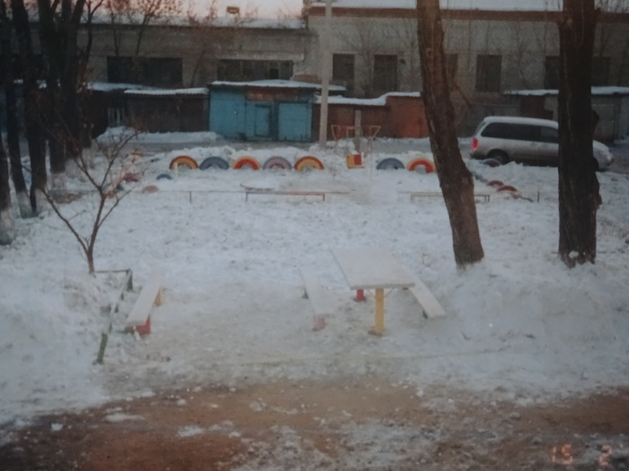 How I landscaped my yard (in winter). Part 4 - My, Дальний Восток, Primorsky Krai, Pokrovka, Oktyabrsky District, Courtyard, Beautification, Winter, , Longpost