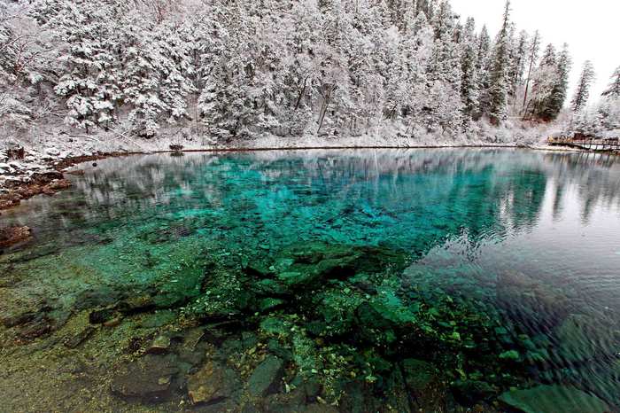 Ice-free Five Flower Lake in Jiuzhaigou, China - Lake, China, Interesting, Nature, Tourism, Travels, Winter, Landscape, Longpost