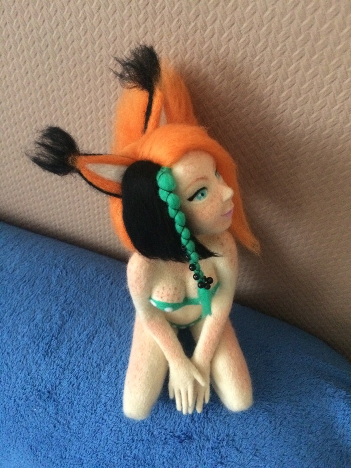 Red-haired beast (part 3) - Author's toy, Dry felting, Needlework without process, Redheads, Girl, My, Squirrel, Longpost, Interior toy