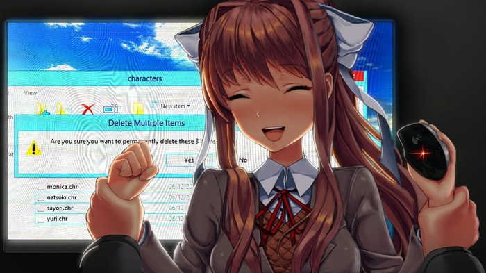 Just Monika. - , Doki Doki Literature Club, Monika, Just monika, Anime art