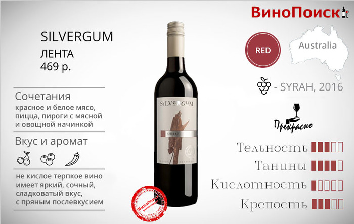 Silvergum wine profile - My, Wine, , Shiraz