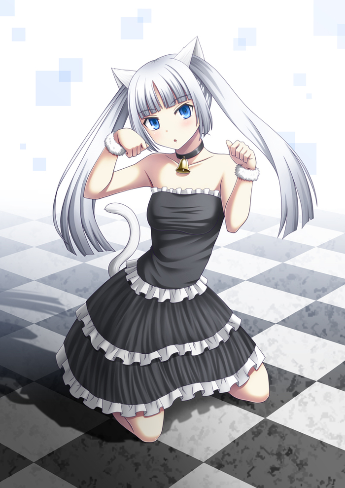 Miss Monochrome - Anime Art, Длиннопост, Miss Monochrome, Аниме