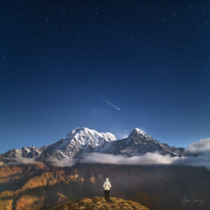 Never stop dreaming - The photo, Landscape, The mountains, Meteor, Himalayas, Nepal, Track, 