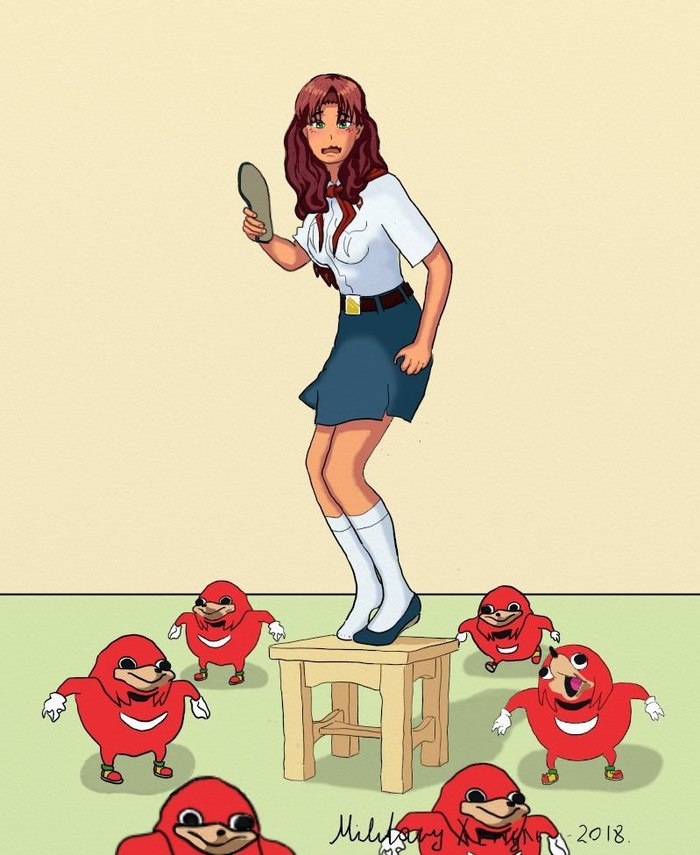 They found da queen... - Endless summer, Ugandan Knuckles, Olga Dmitrievna, Anime, Not anime, Crossover