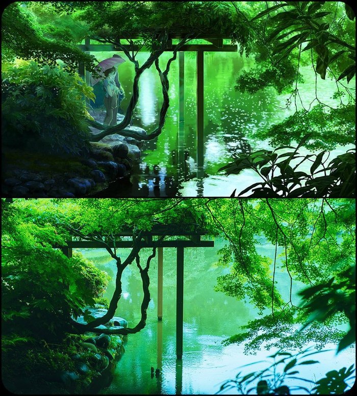 Works by Makoto Shinkai and photographs of real places - Anime, Makoto Shinkai, Shinkai Makoto, Drawing, Art, Japan, Longpost