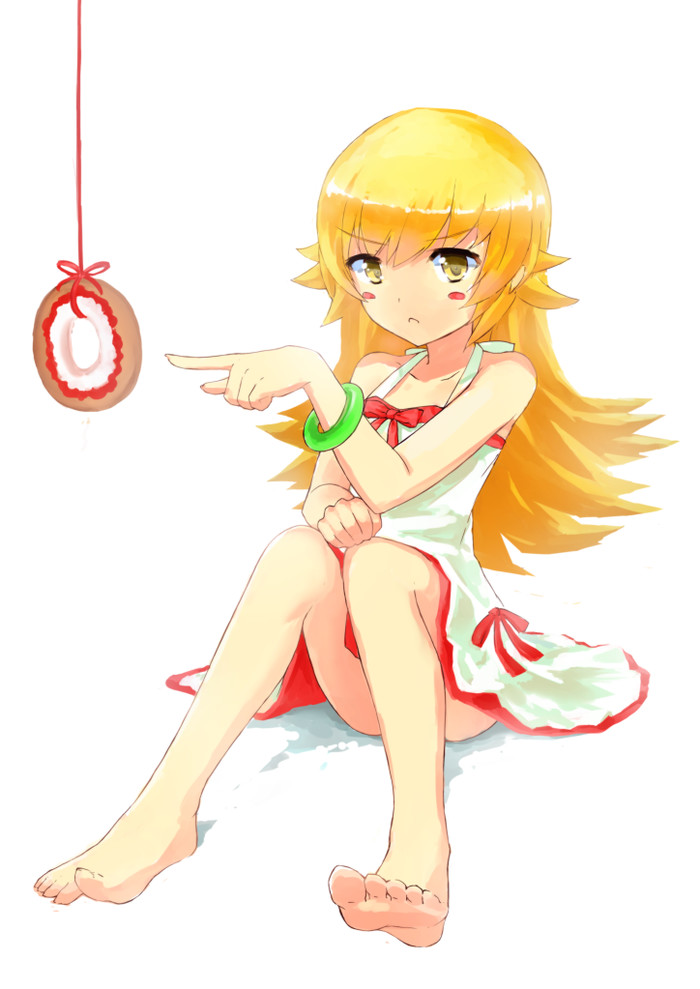 We catch lolka on live bait) - Anime art, , Loli, Monogatari series, Shinobu oshino, Donuts