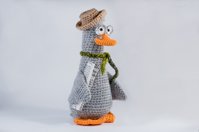 Gus Rodion Petrovich - Longpost, My, Crochet, Гусь, Author's toy, Amigurumi