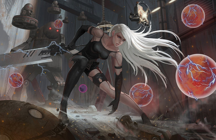 A2 art - DeviantArt, Арт, Рисунок, Девушки, Фэнтези, NIER Automata