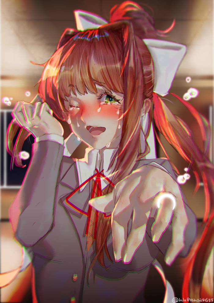 Just monika - Doki Doki Literature Club, Monika, Anime art, Anime, Visual novel, Not anime, Art