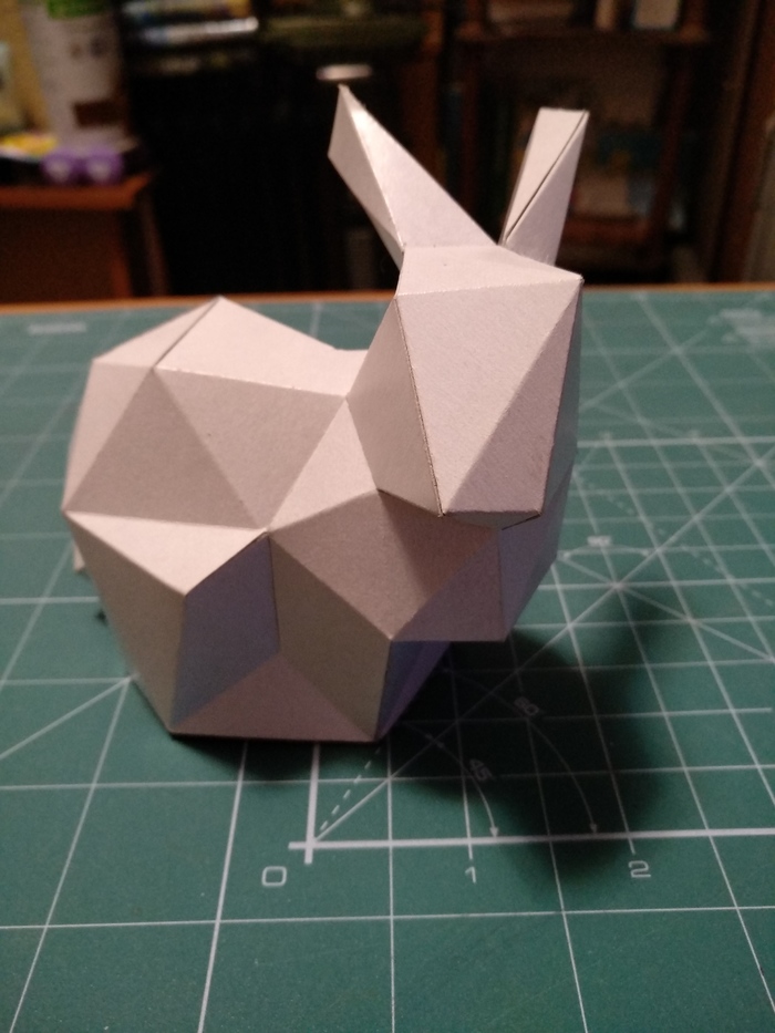 Bunny - Papercraft, Needlework without process, My, Longpost, Pepakura