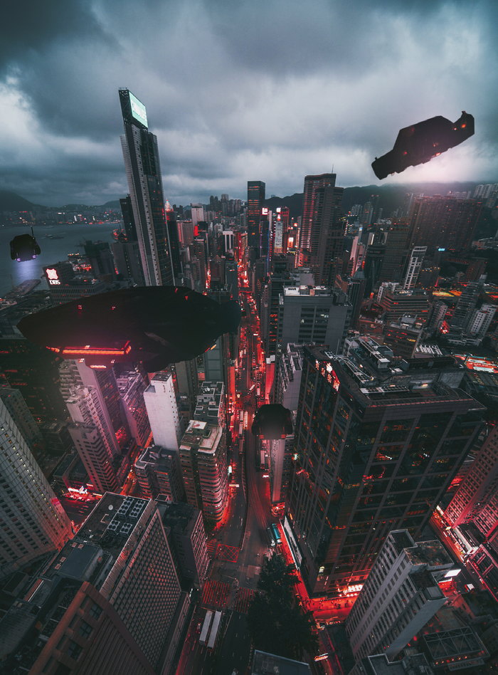 Photo-art on the theme Blade Runner 2049 - My, Cyberpunk, Blade runner, Blade Runner 2049, Photoshop, Hong Kong