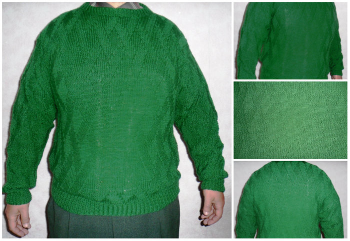 Knitting a men's sweater with a simple pattern - My, Knitting a sweater, Knitting, Master Class, Video, Longpost
