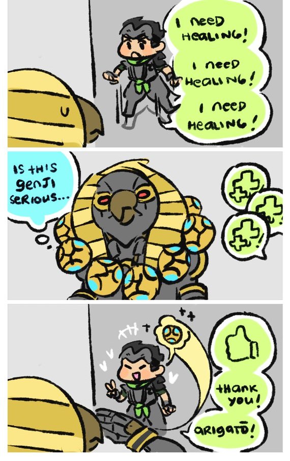 I need healing - Overwatch, Comics, Genji, Zenyatta, Longpost