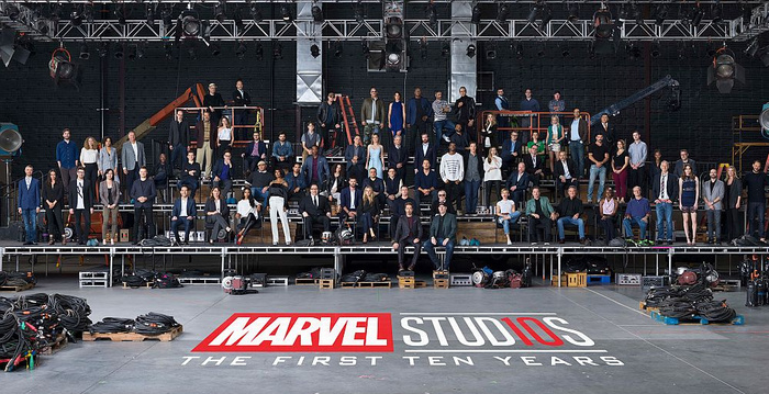 Stars and creators of Marvel gathered for one photo in honor of the 10th anniversary of the studio - Marvel, Comics, iron Man, Robert Downey the Younger, Movies, Video, Robert Downey Jr.