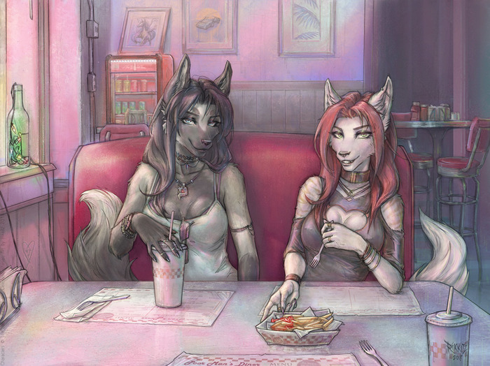 Dinner - Rikkitz, Furry, Art, Fox, Food