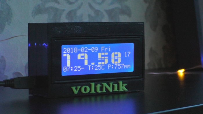 Completed clock project with thermometer and barometer on Arduino - My, With your own hands, Homemade, Clock, Arduino, Video