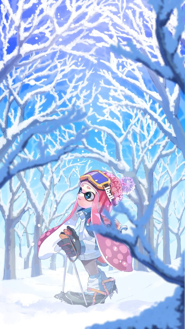 snow covered park - Splatoon, Games, Art, Inklings, Snow