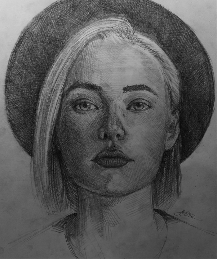 Portrait - My, Drawing, Pencil drawing, Portrait, Art