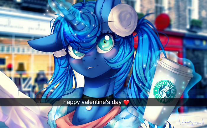 Happy Valentine's Day My Little Pony, Ponyart, Princess Luna