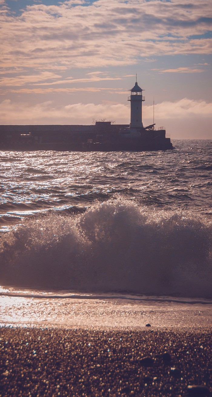 Yalta lighthouse - Lighthouse, Landscape, Black Sea, Yalta, My, I want criticism, Crimea, The photo