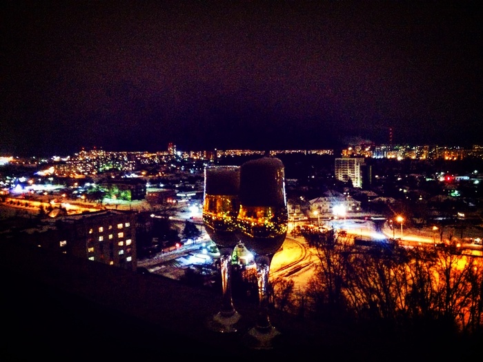 City night lights - My, , Winter, Novosibirsk, Night city