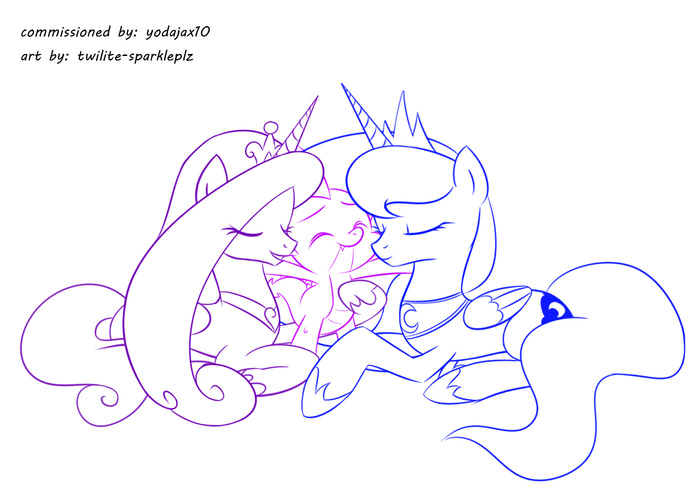 Cadance-spike-luna - My Little Pony, Princess Cadance, Spike, Princess Luna, Twilite-Sparkleplz