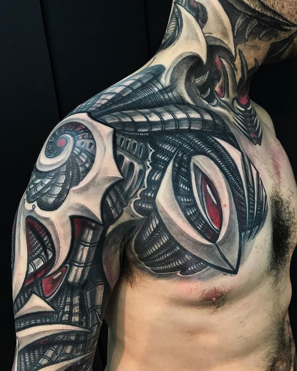 Master in touch: Biomechanical - make yourself a cyborg and improve yourself - My, Tattoo, Tattoo sketch, Sketch, Art, Master, Tattoo, Tattooink, Biomechanical, Longpost