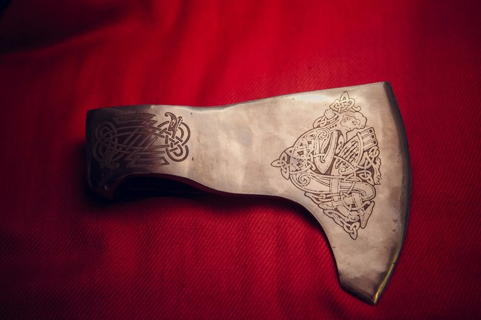 Etching on an axe. - My, Craft, Axe, Patterns