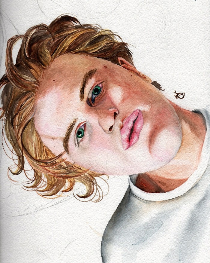 And Michael, who is Pitt, but who is not Brad - My, Michael Pitt, My, Monday, Painting, Drawing, Watercolor