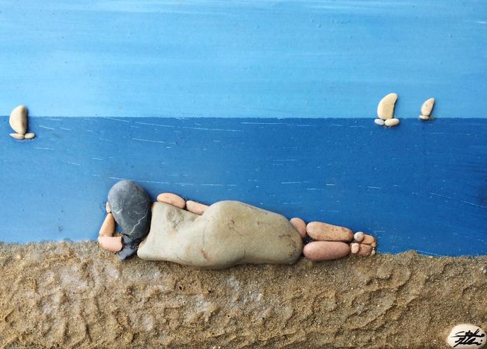 Pictures of beach stones - Italy, A rock, Beach, Creation, Painting, Longpost