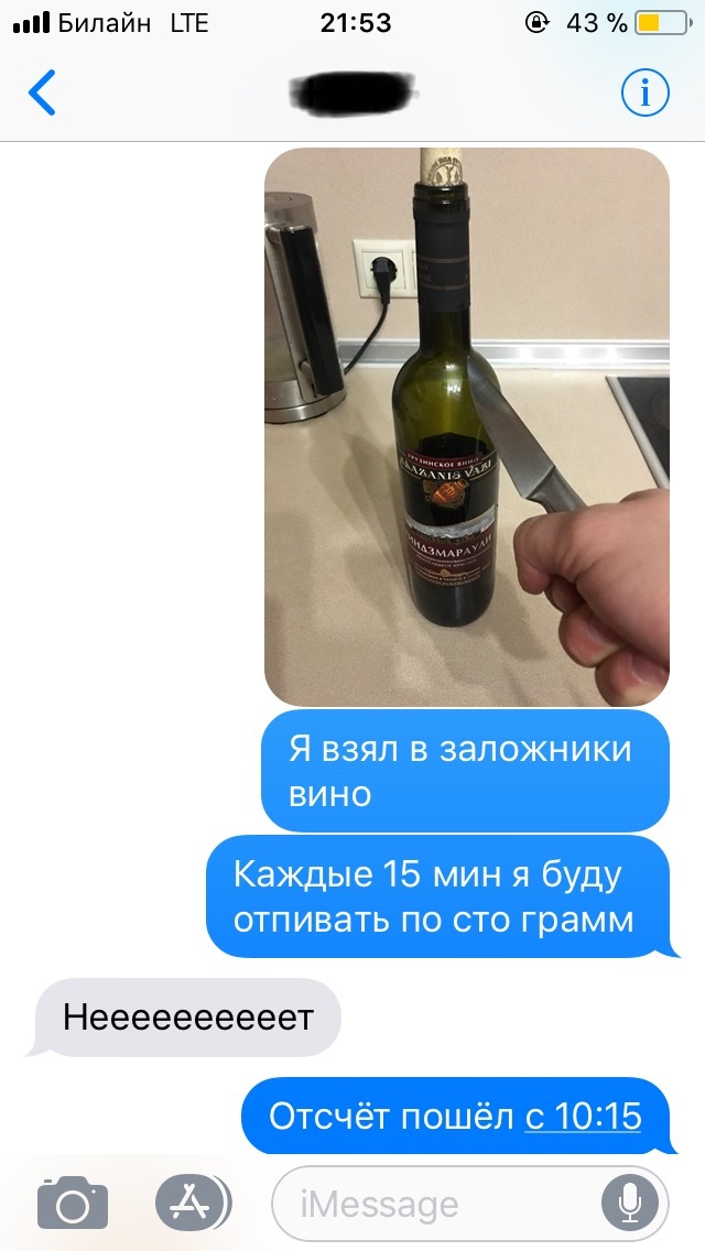 When the wife is not bored - My, SMS, Correspondence, Wife, Fun, Wine, Not advertising, Longpost