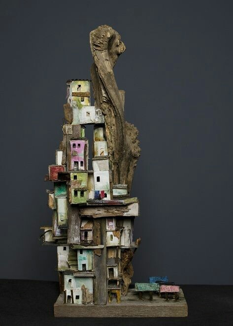 Illustrations - Pinterest, Wood sculpture, House, Installation, Longpost