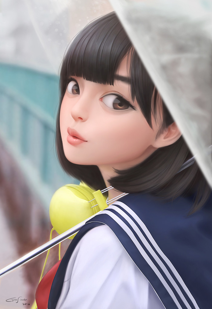 Rainy Day - Anime Art, Anime Original, Девушки, Geo Siador