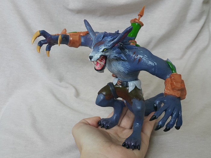 Warwick based on the game League of Legends - My, League of legends, Needlework without process, Warwick, Warwick, , Polymer clay, Wolf, Handmade, Longpost