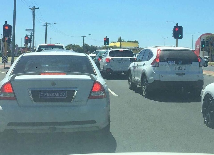 Peekaboo! I see you! - Car plate numbers, Road, Peekaboo