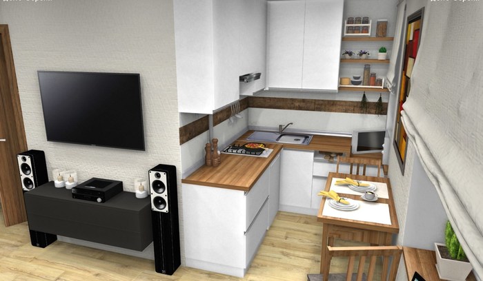 Apartment 20 sq.m. - My, Design, Interior Design, Furniture, Designer, Longpost, 