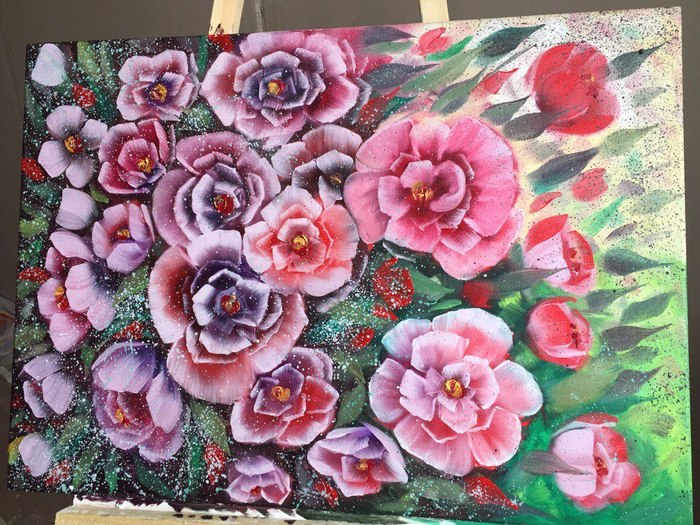 Flowers oil - My, Oil painting, Saint Petersburg, Flowers, Artist, Painting, Canvas, Art, Painting