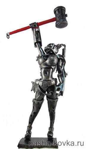 Harley Quinn is an iron lady. - Longpost, Forging, Metal products, Sculpture, , Harley quinn, My