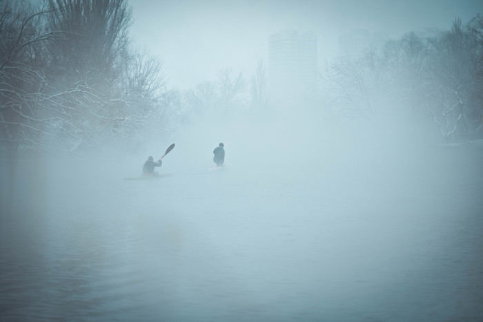 Floating into the unknown - My, Krasnodar, Fog, Winter, The photo, Hobby, Rowers, , Zenitar, Nikon d5300