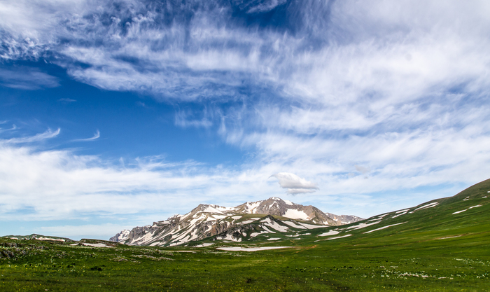View of the Oshtenovsky massif from the Lago-Naki plateau - My, Republic of Adygea, Oshten, Lago-Naki plateau, Tourism, Hike, The mountains, Nature, The photo