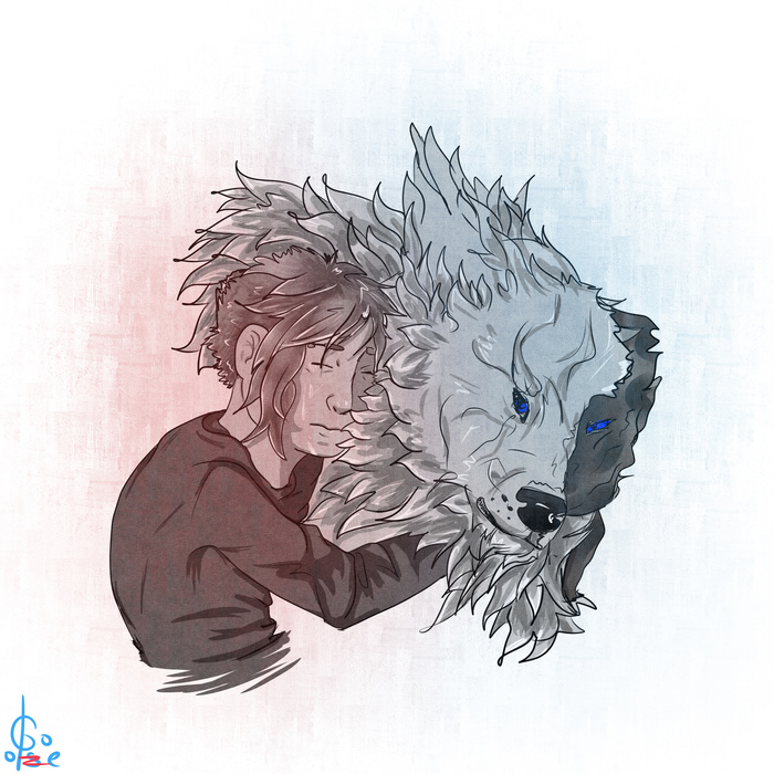 Dreamed 5 - My, Wolf, Dream, Hugs, Nightmare, Drawing, Art